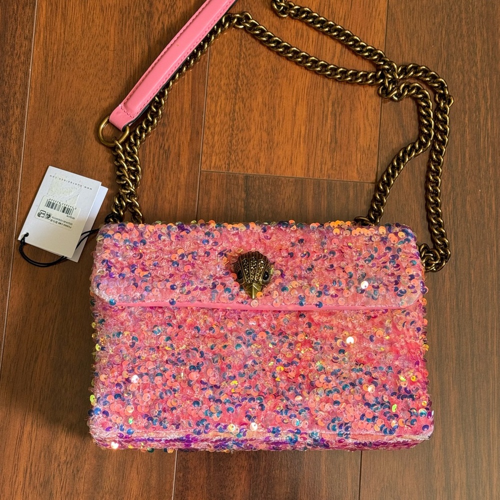 Kurt Geiger Pink Sequin Crossbody Bag
